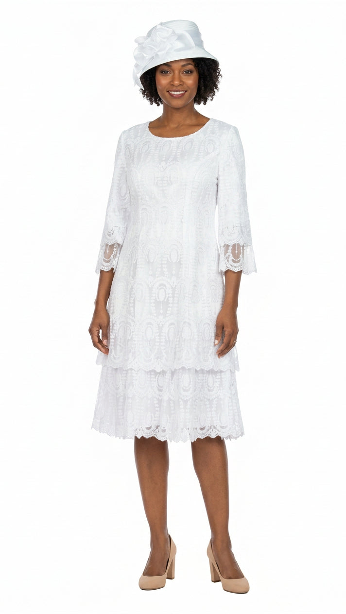 Elegant A-Line Tiered Lace Dress-Plus
