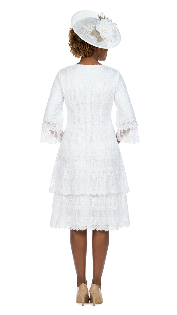 Elegant A-Line Tiered Lace Dress-Plus