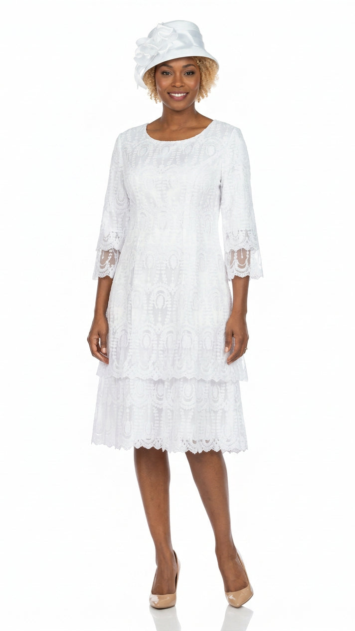 Elegant A-Line Tiered Lace Dress
