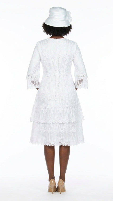 Elegant A-Line Tiered Lace Dress