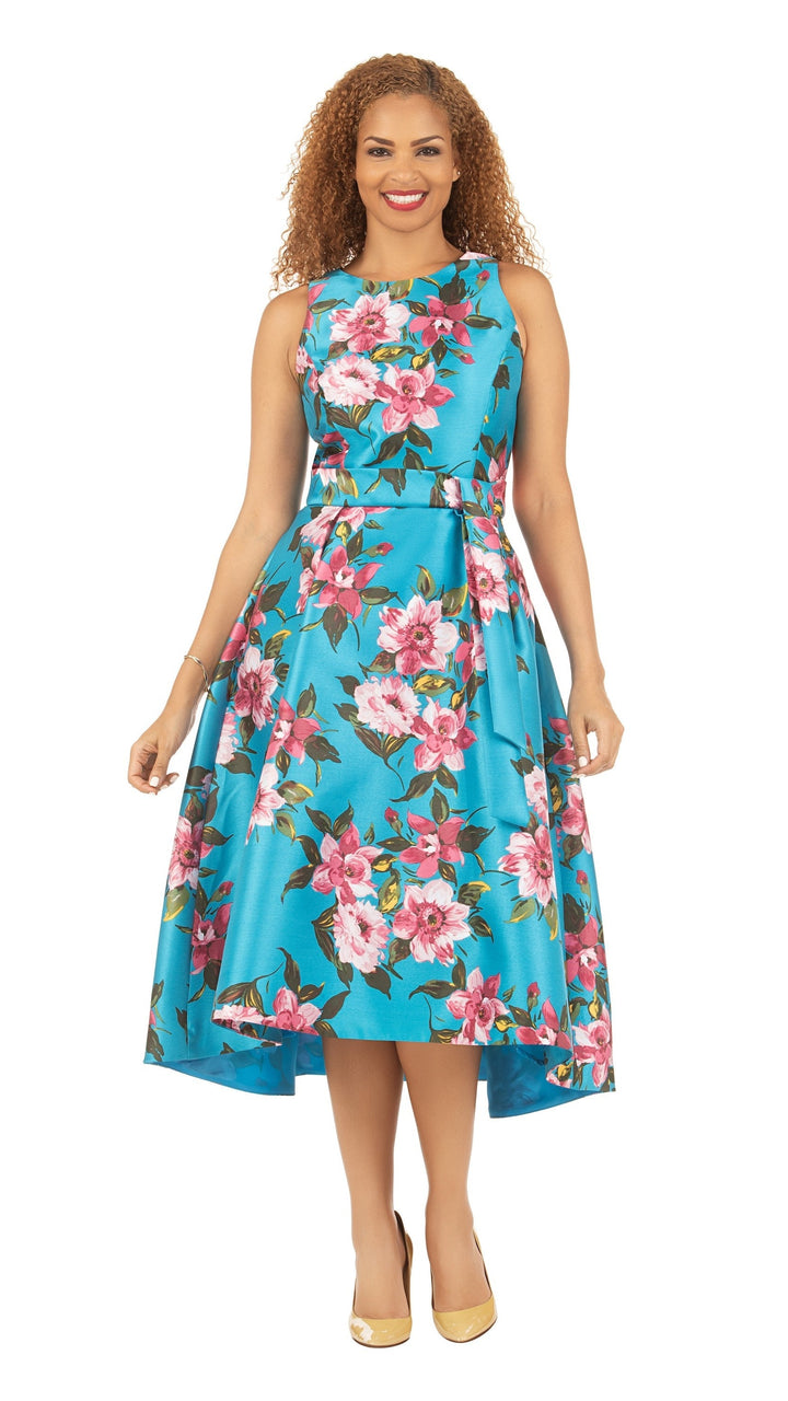 Sleeveless Full Flare Hi-Lo Drs w/ Belt - Plus