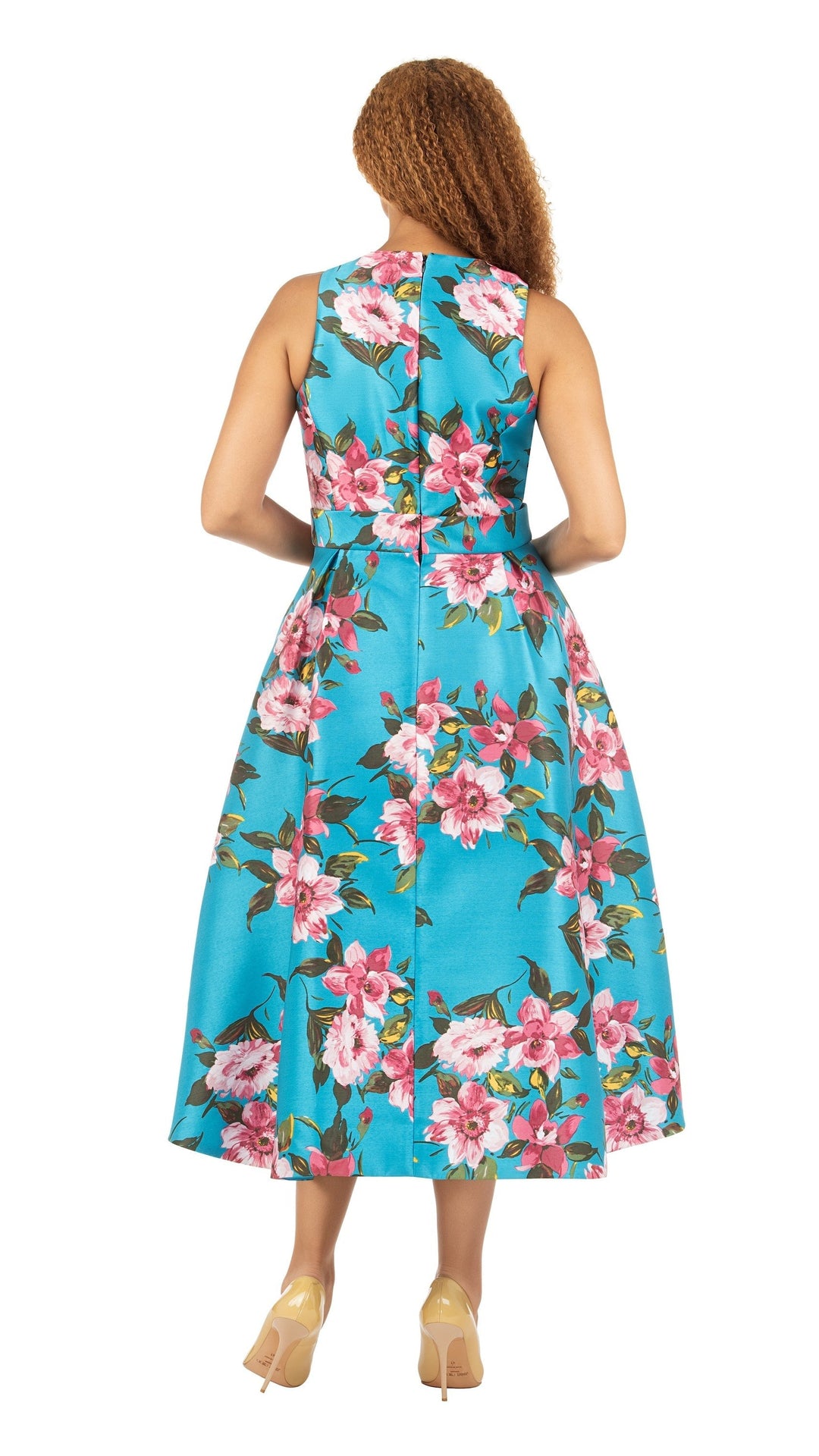 Sleeveless Full Flare Hi-Lo Drs w/ Belt - Plus
