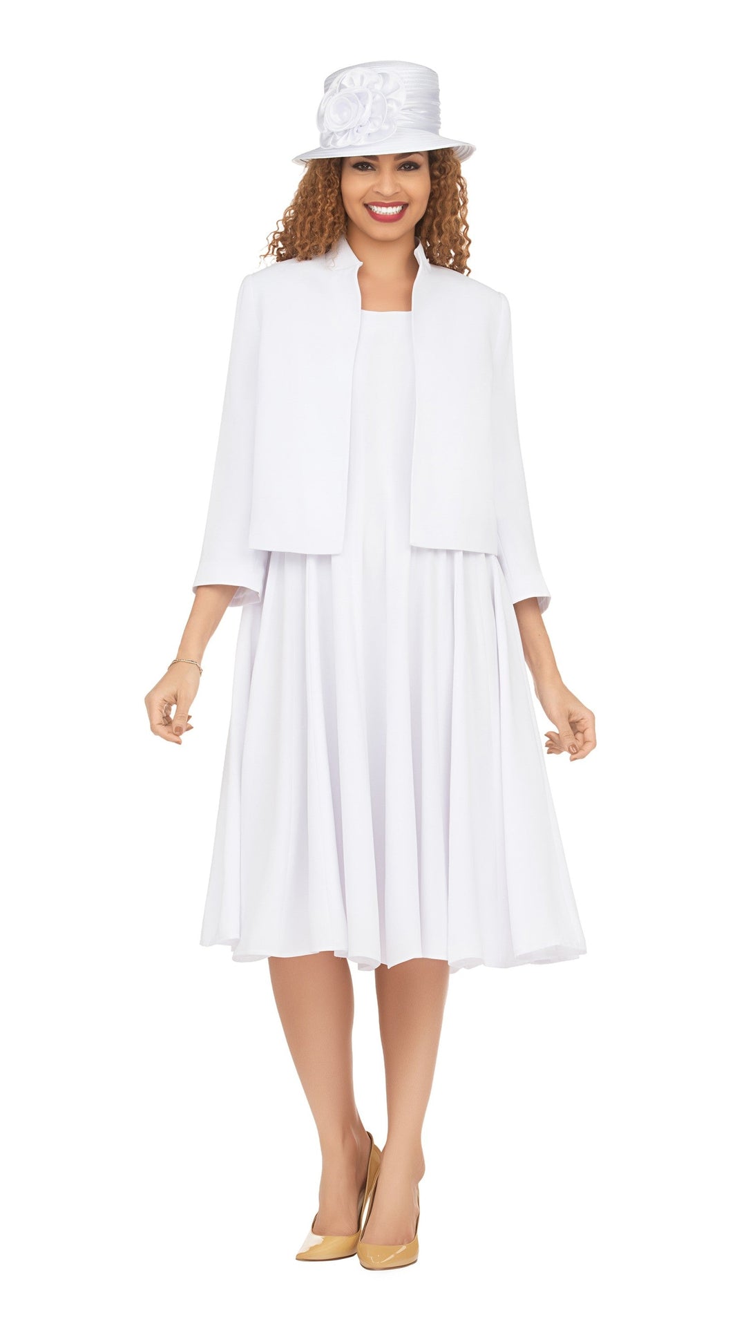 2pc Multi-Paneled Flare Dress w/ Bolero Jkt