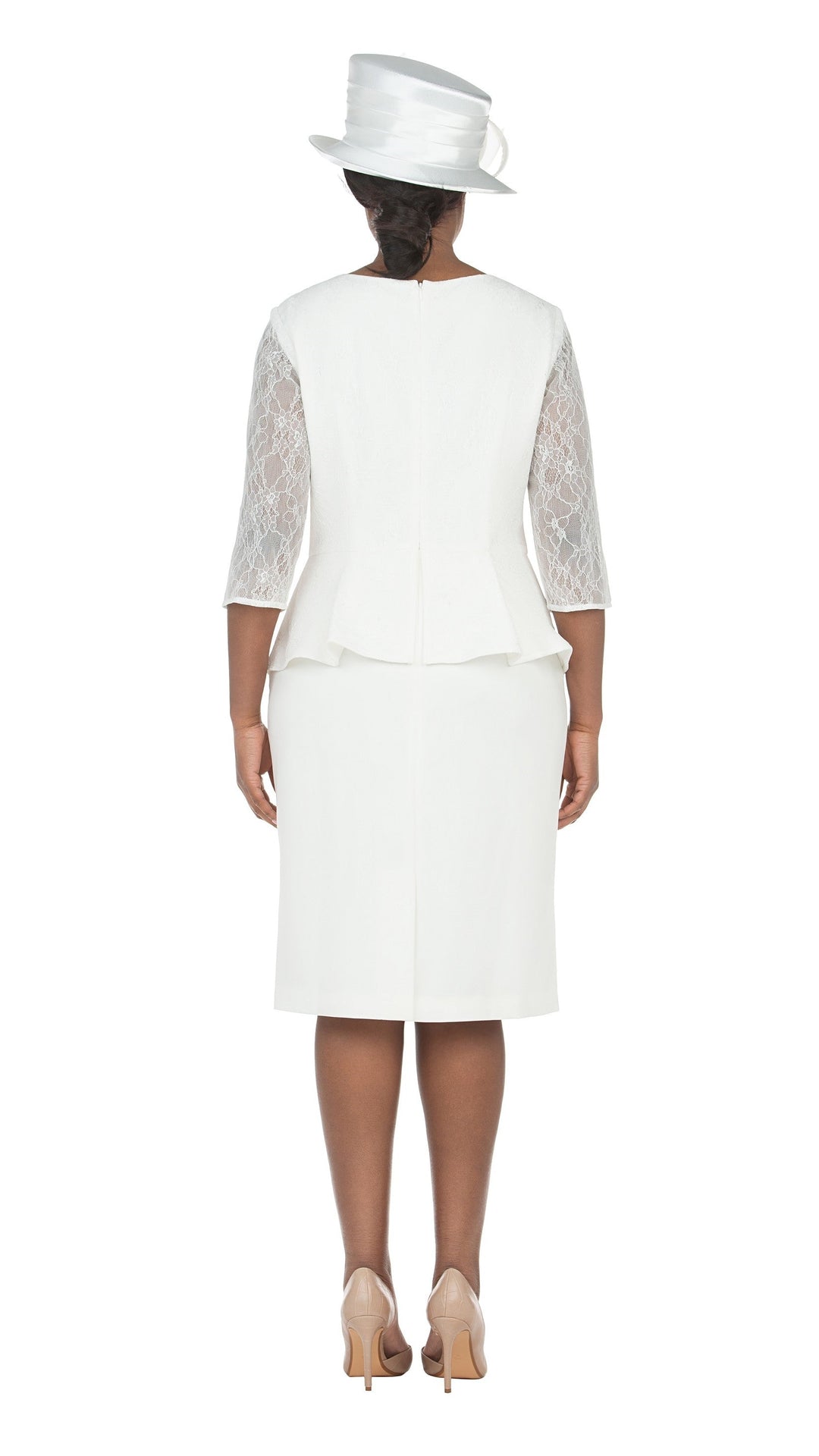 3/4 Slv Shift Drs w/ Peplum Waist and Sequins-Plus