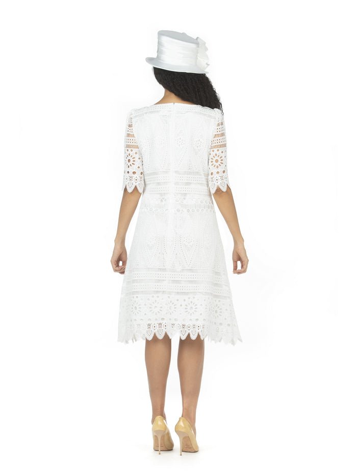 1pc Elbow Length Slv Lux Lace Shift Dress - Especially Yours