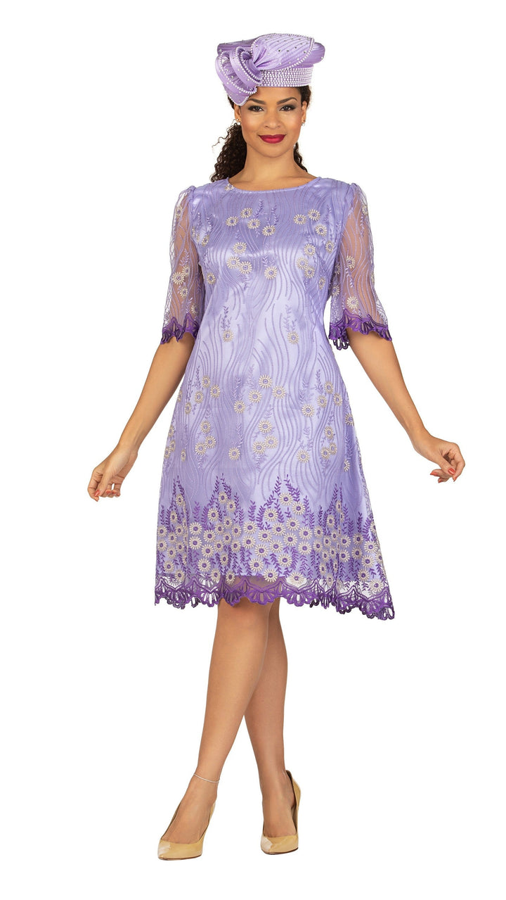 1pc Short Slv Lux Lace A-line Dress
