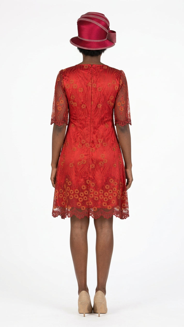 1pc Short Slv Lux Lace A-line Dress