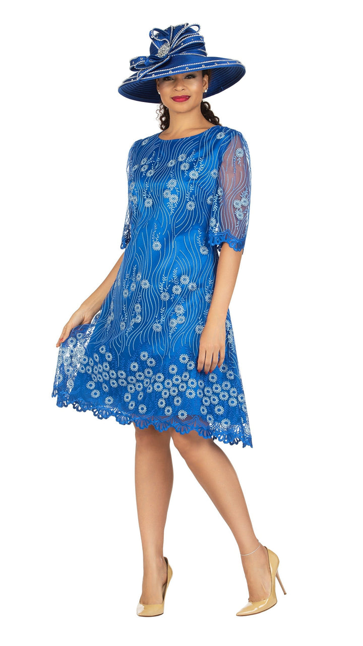 1pc Short Slv Lux Lace A-line Dress