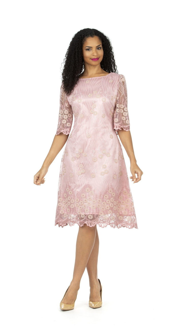 1pc Short Slv Lux Lace A-line Dress