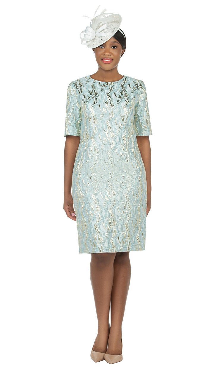 Short Slv Brocade Sheath Dress - Plus