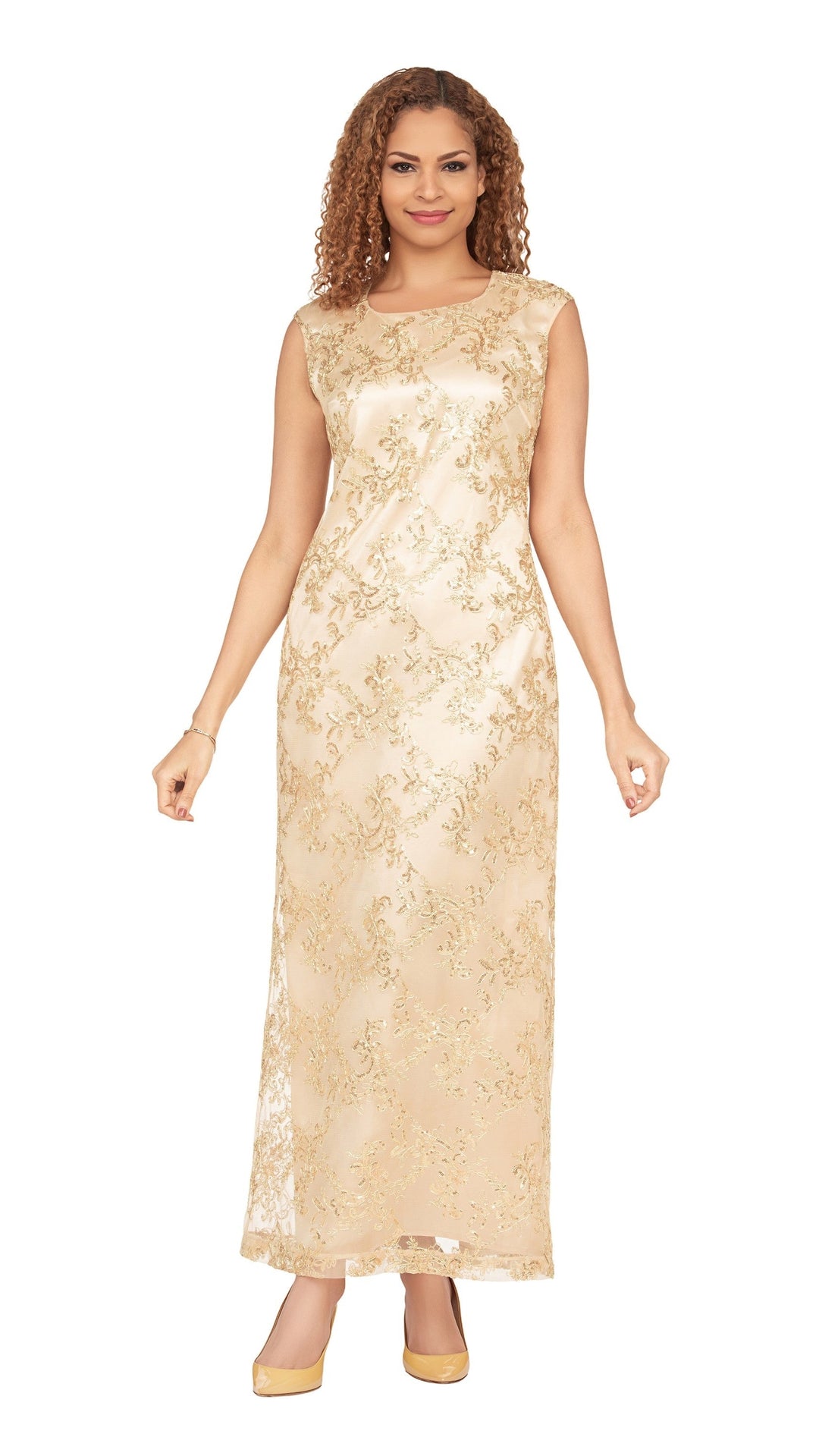 2pc Lux Sequined Lace Drs + Hi-low Cape-Plus