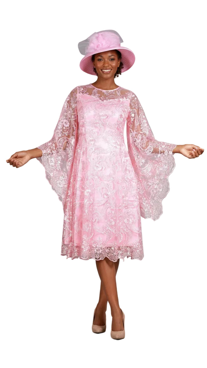 Lace A-line Dress w/ Ovsz Bell Slvs-Plus