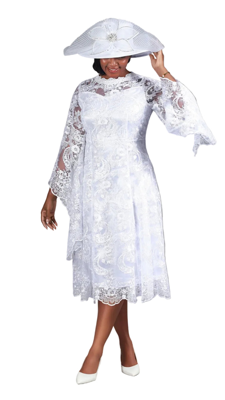 Lace A-line Dress w/ Ovsz Bell Slvs