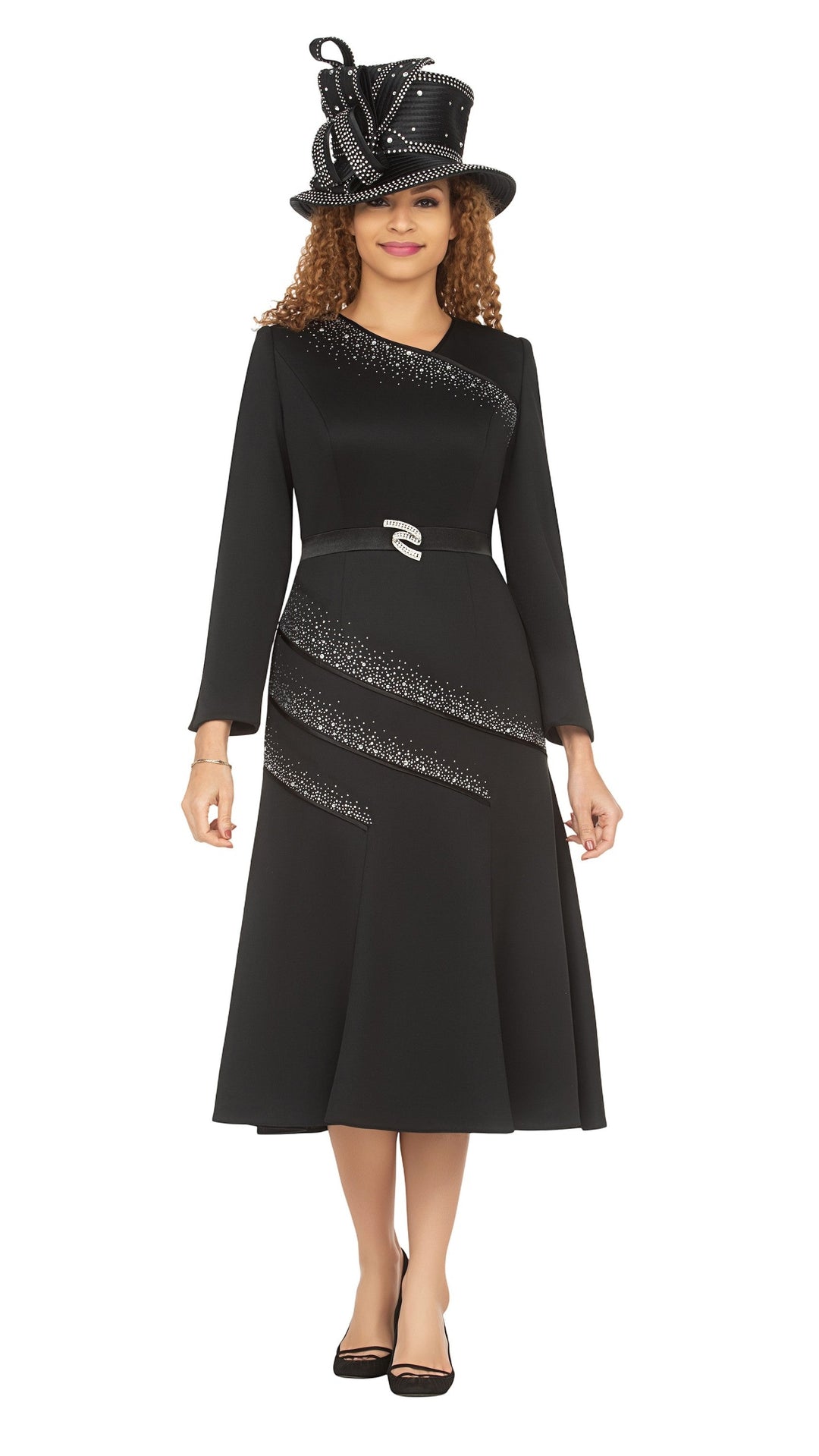 Light Scuba A-Line Dress w/ Galaxy Stone Decor
