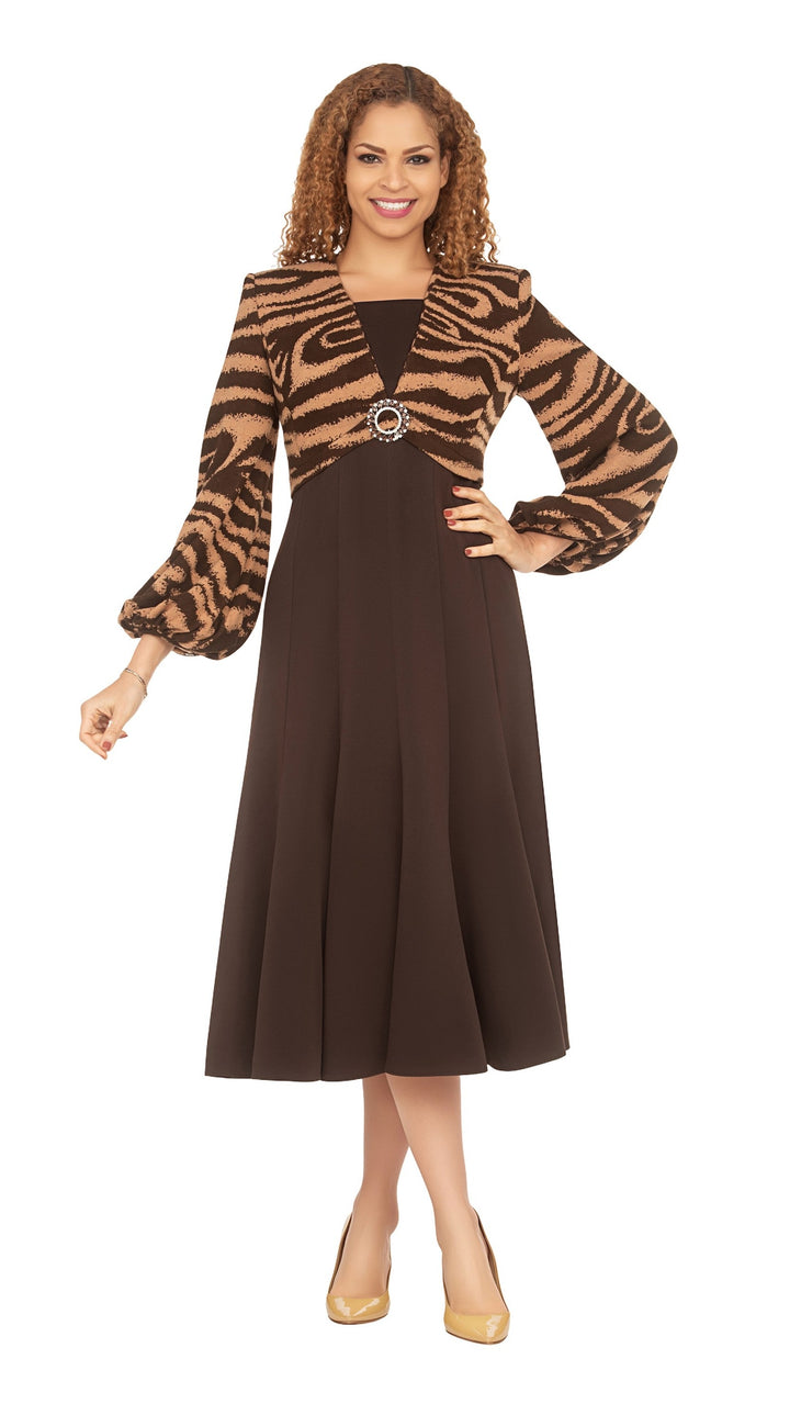 Faux 2pc A-line Knit & Crepe Dress