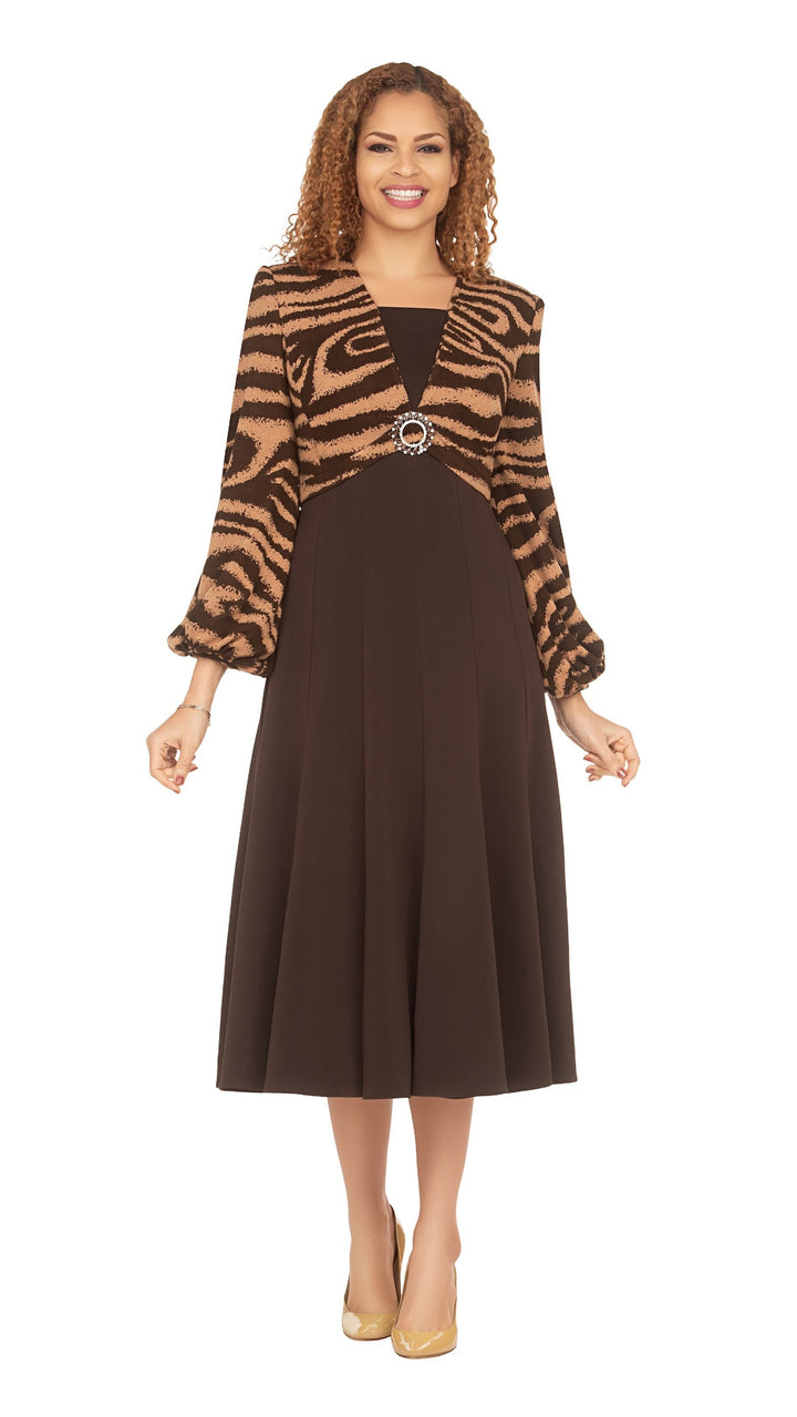 Faux 2pc A-line Knit & Crepe Dress