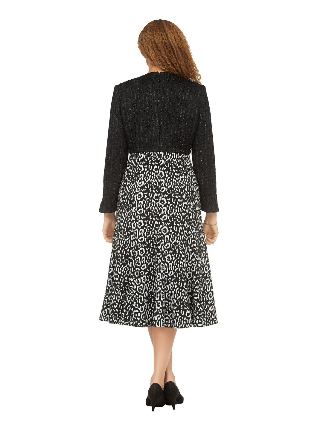 Chic Leopard Print A - Line Dress w/ Faux Bolero Jkt - Especially Yours