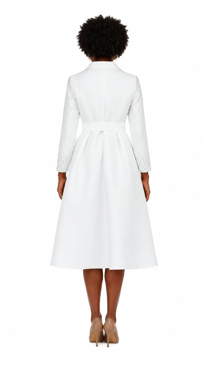 Embellished Silky Twill Belted Midi Dress-Plus