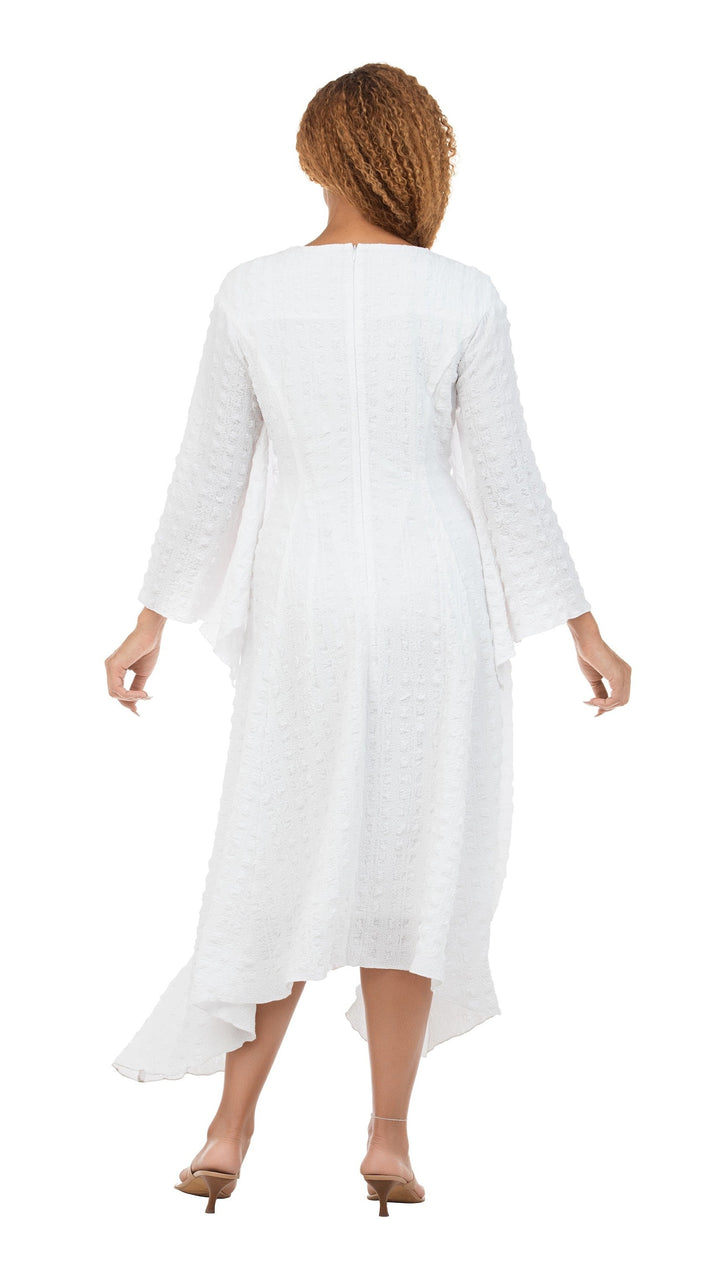 Popcorn-like Textured Cascade Handkerchief Dress