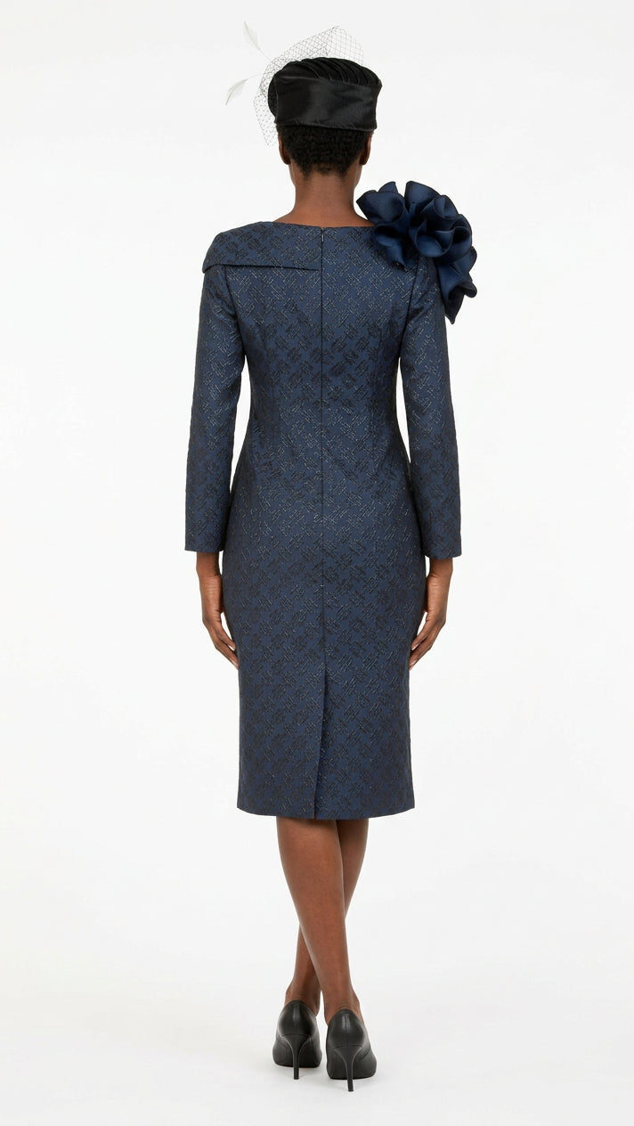 Midnight Bloom Jacquard Dress - Plus Size