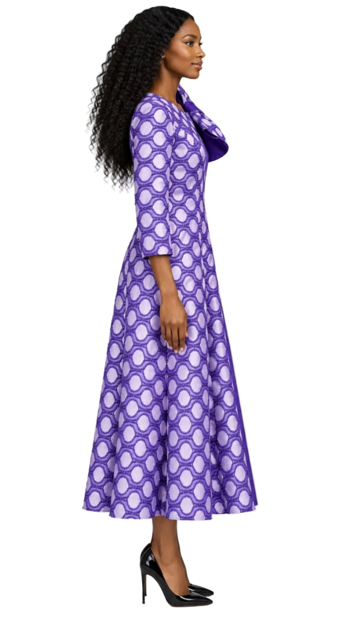 Statement Shoulder Bow A-Line Midi Dress