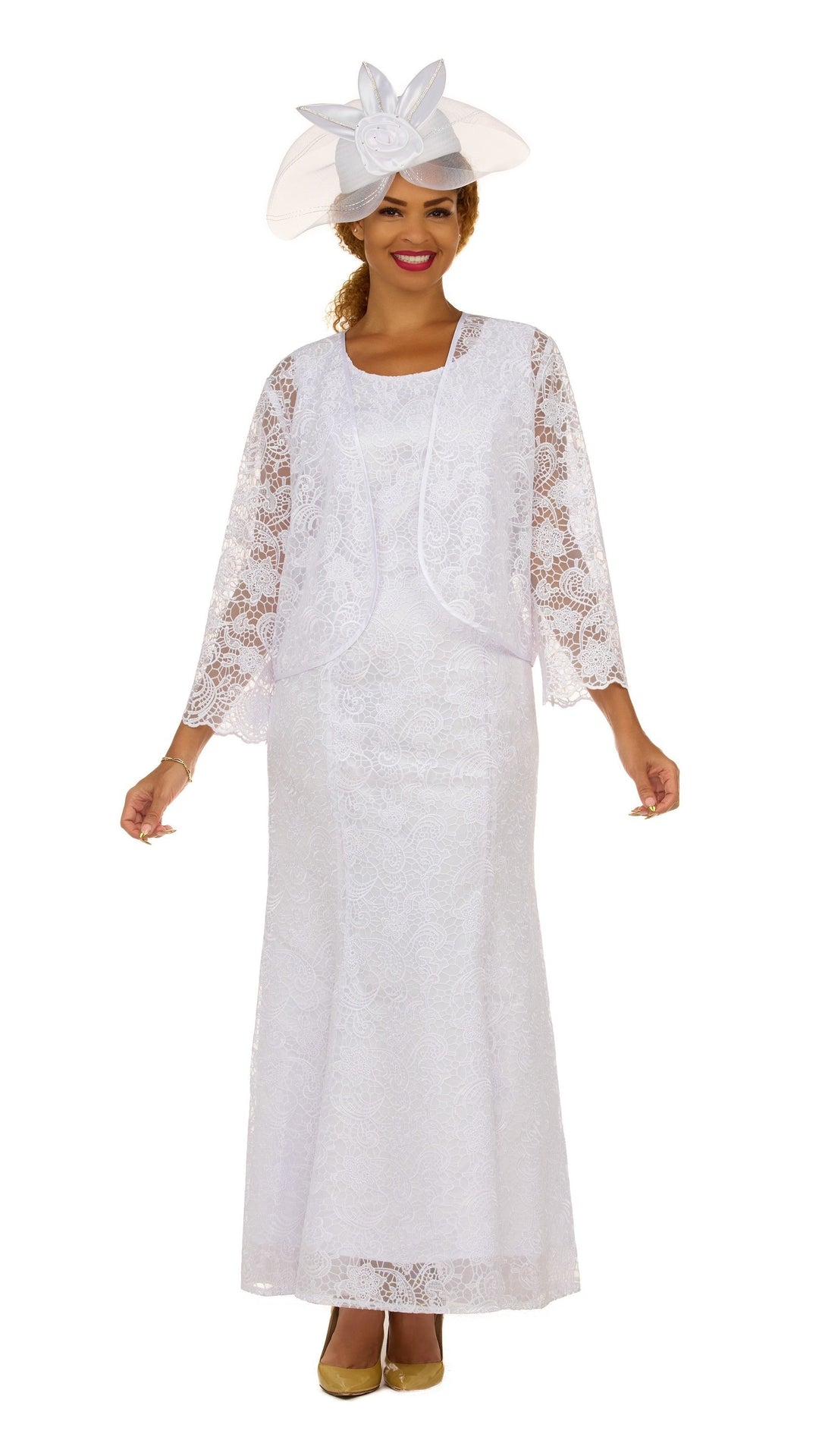 2pc Lace Maxi Dress w/ Sheer Bolero Jacket-Plus