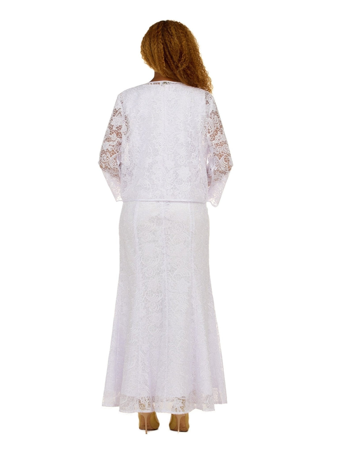2pc Lace Maxi Dress w/ Sheer Bolero Jacket - Plus - Especially Yours