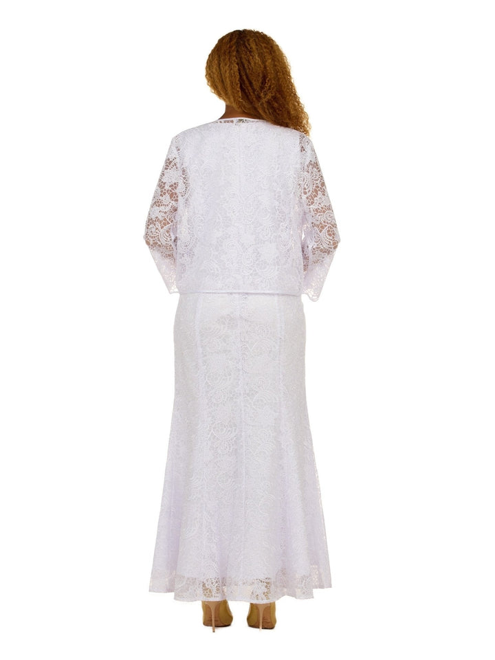 2pc Lace Maxi Dress w/ Sheer Bolero Jacket - Plus - Especially Yours