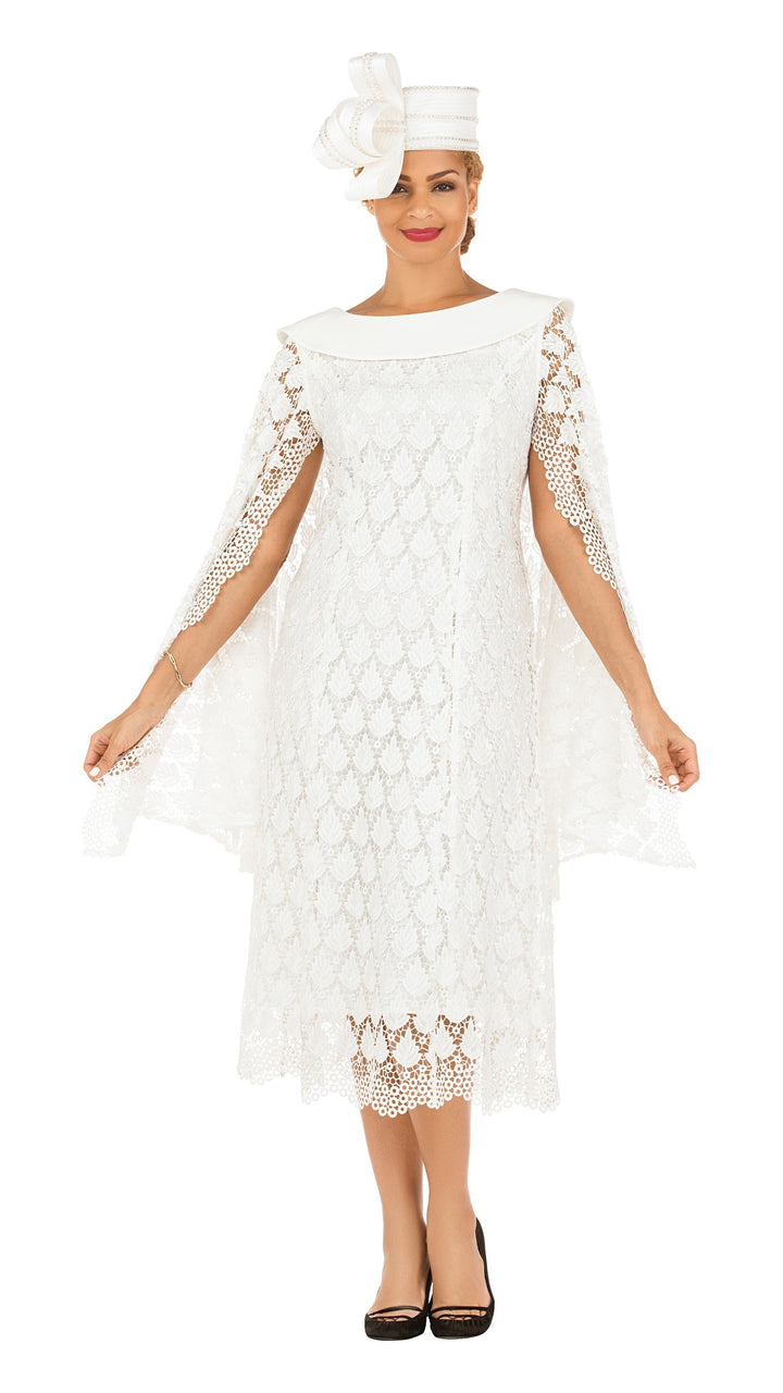 Lux Seq Lace Shift Drs w/ Cape Slv&Rounded Clr