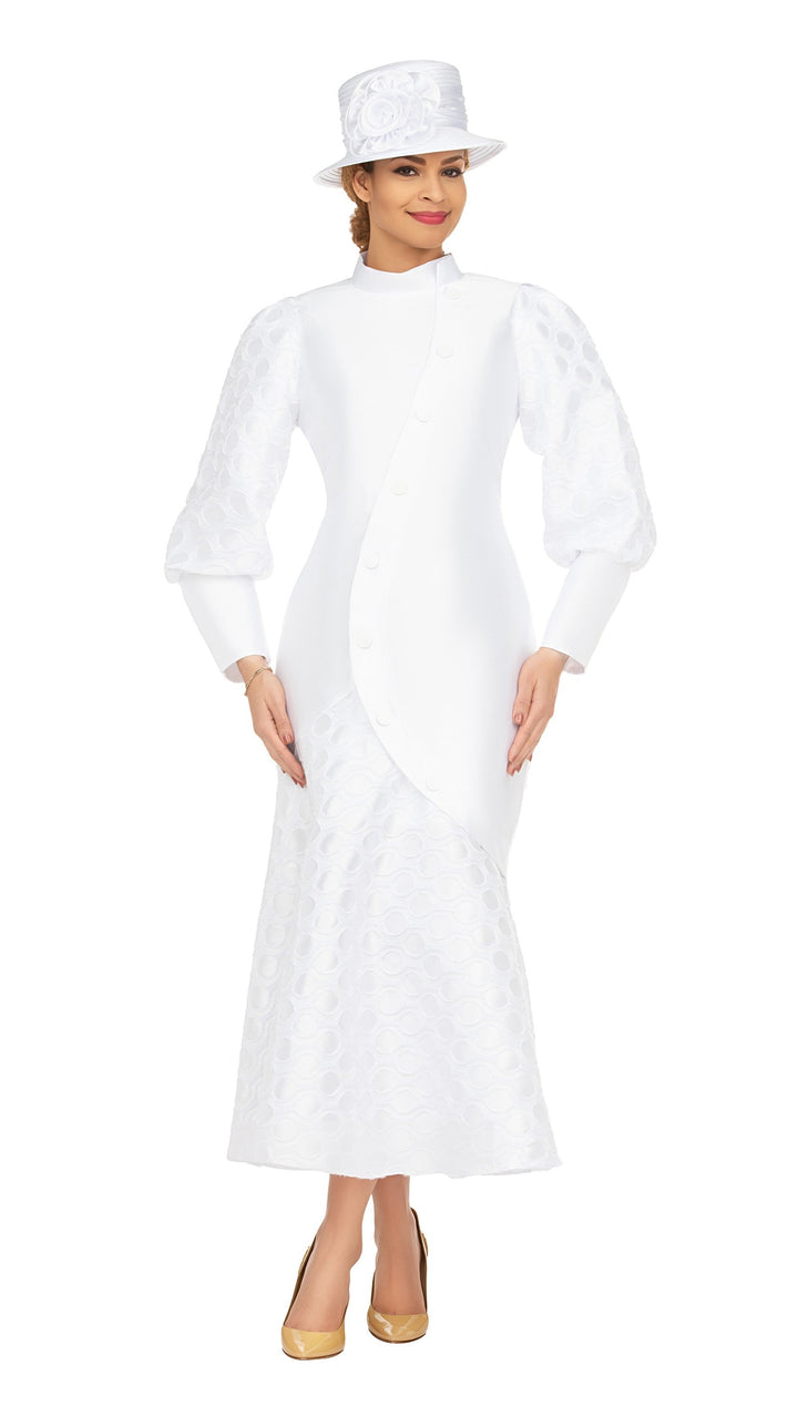 Silky Twill Bubble Sleeve Asymmetric Dress