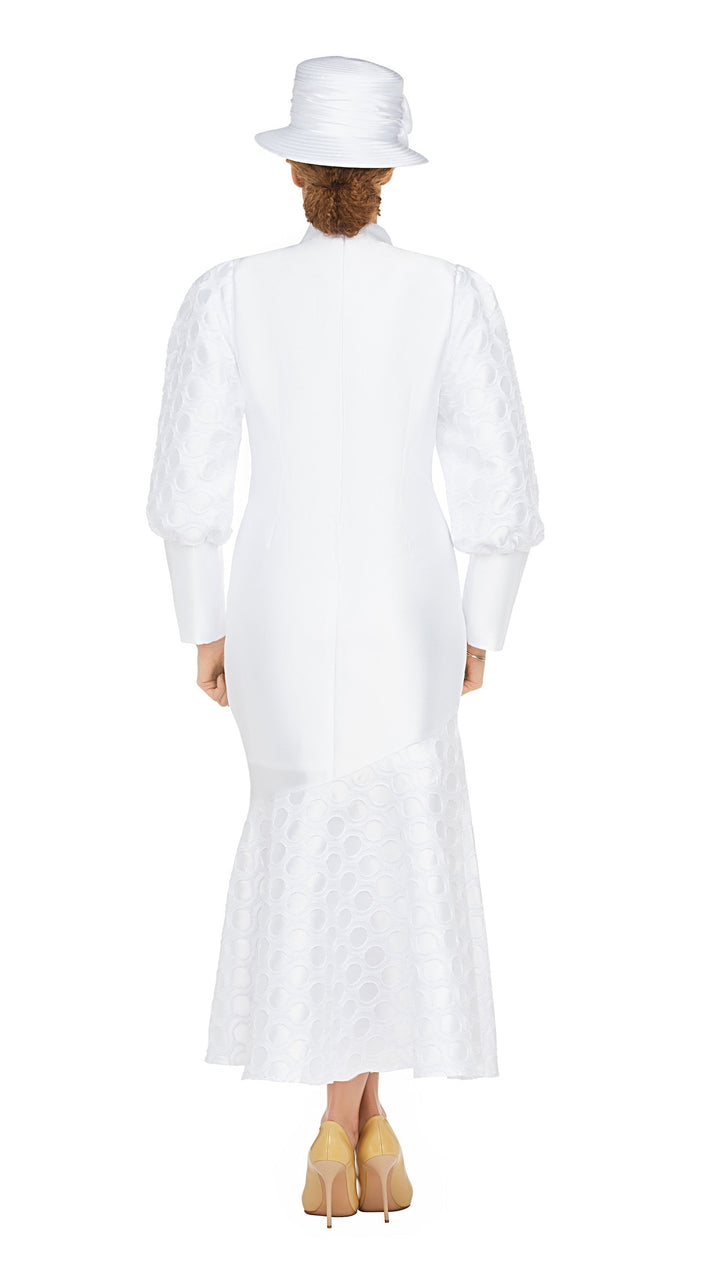 Silky Twill Bubble Sleeve Asymmetric Dress