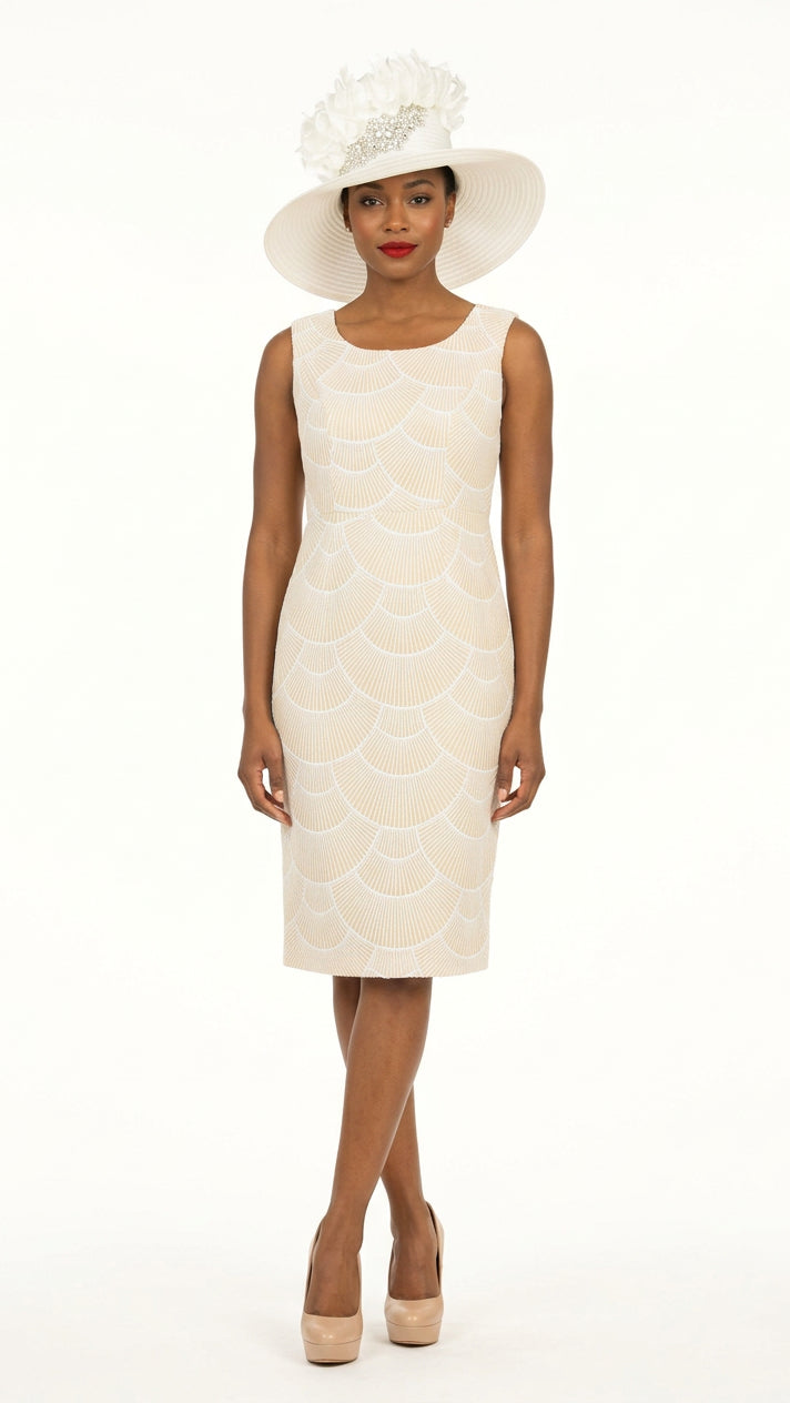 2pc Sequined Sheath Dress w/ Sheer Organza Jkt