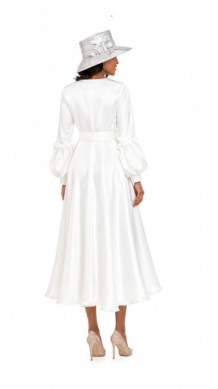 Belted A-line Dress w/ Beaded Embroidery-Plus