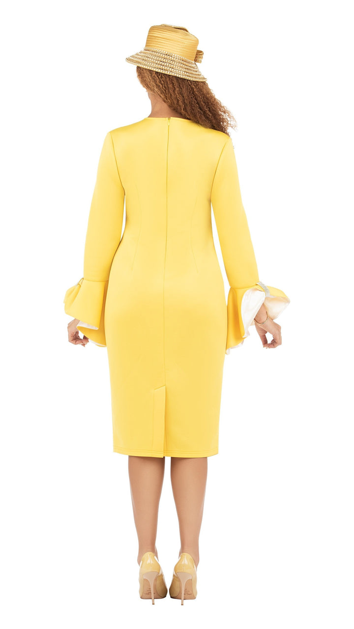 Bell Slv V-neck Scuba Shift Dress w/ Stones