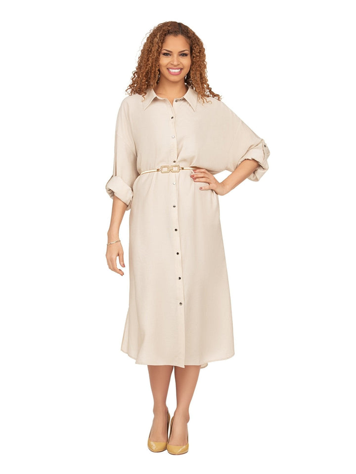 Flowy Button Down Shirt Dress - Especially Yours