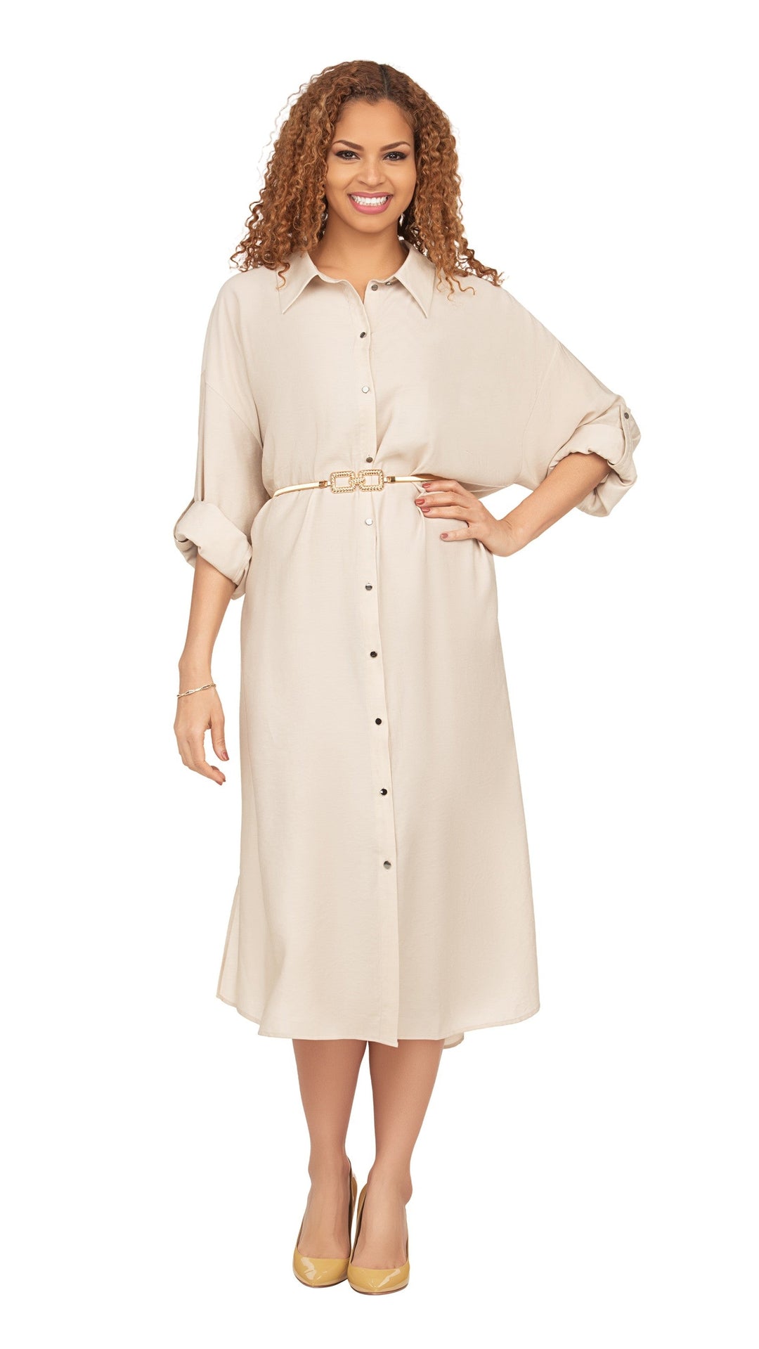 Flowy Button Down Shirt Dress