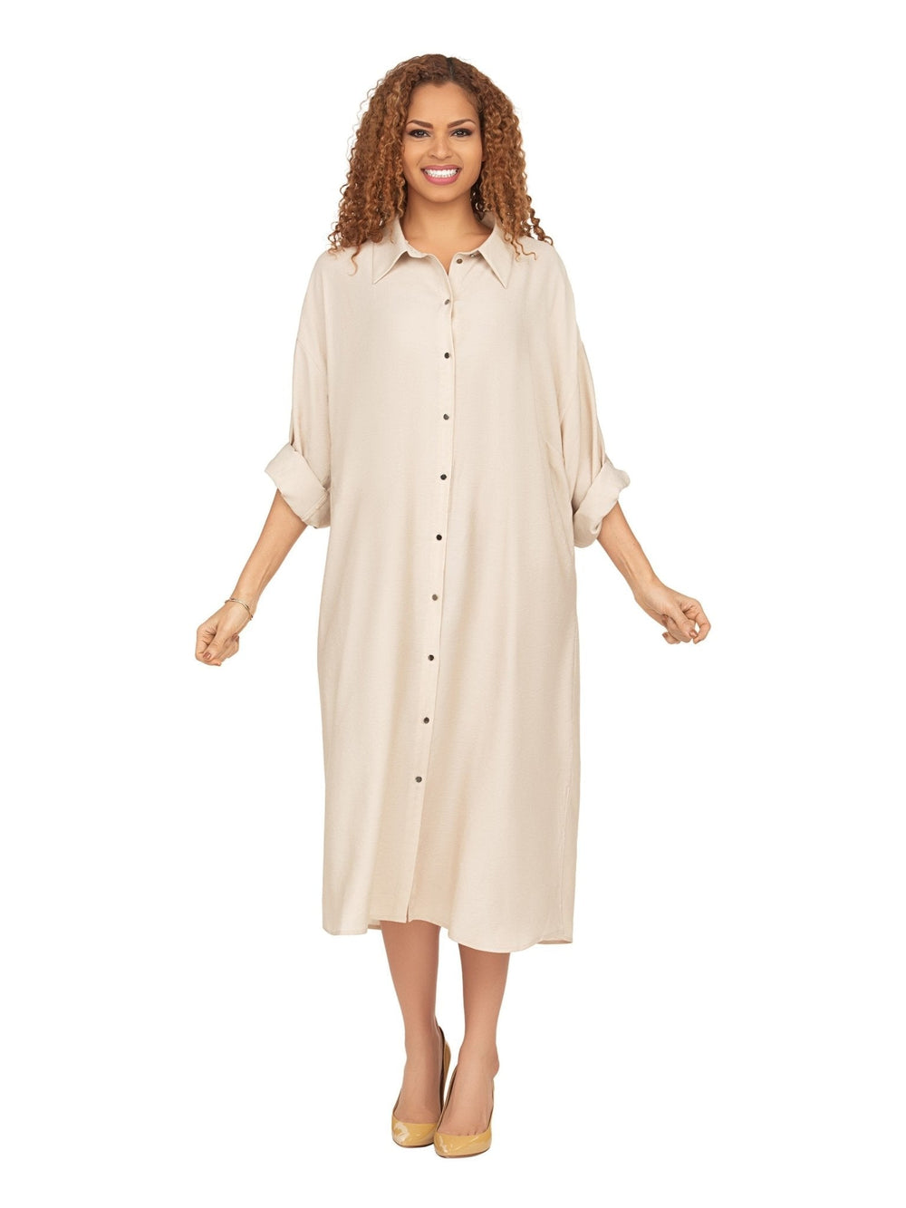 Flowy Button Down Shirt Dress - Especially Yours