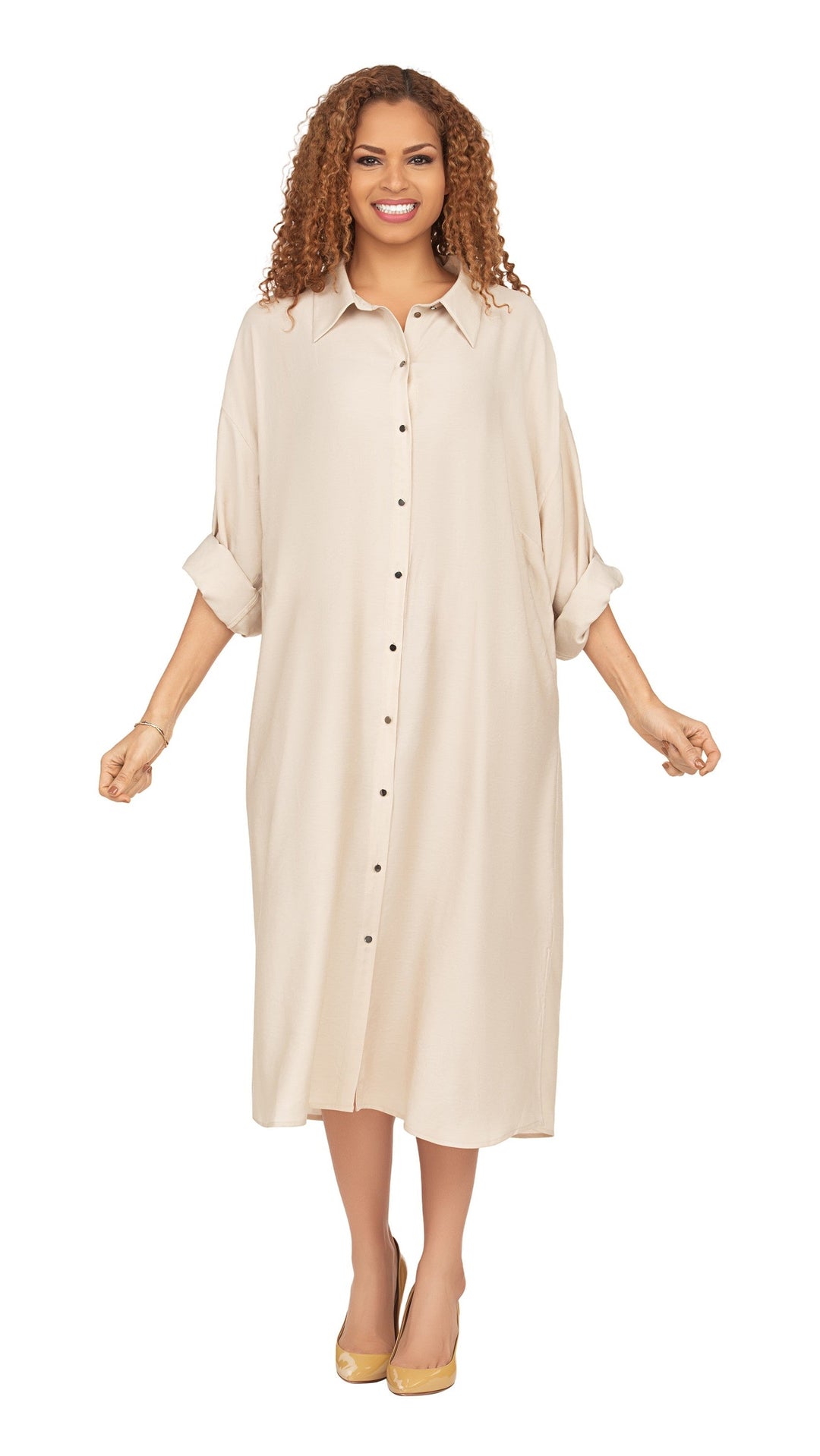 Flowy Button Down Shirt Dress