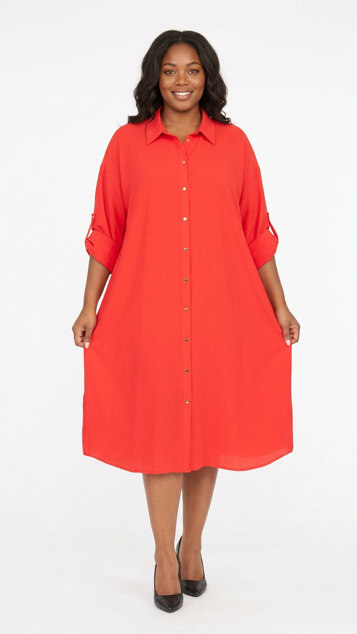 Flowy Button Down Shirt Dress