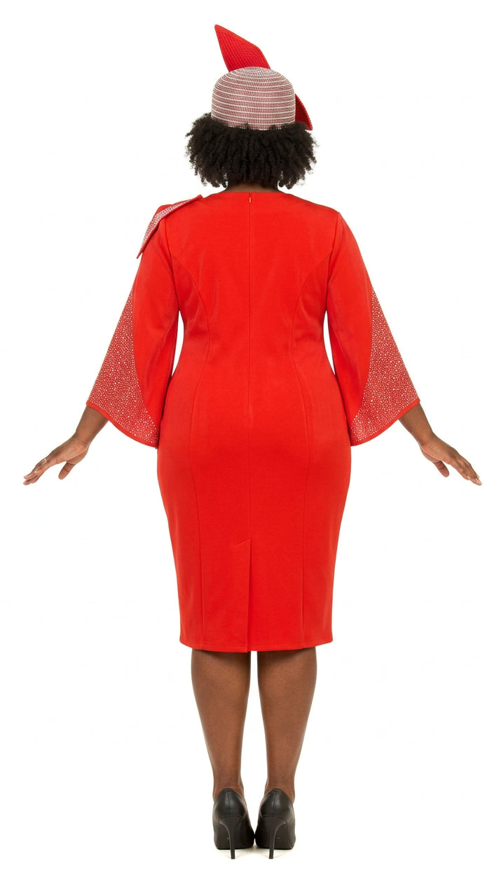 Stoned Bell Slv Shift Dress w/ Ovsz Bow