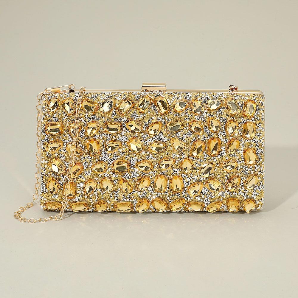 Faceted Stone Embellished Evening Clutch Bag - Especially Yours