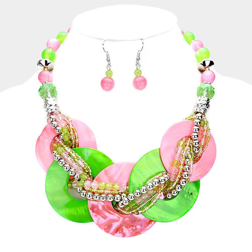 Marbled Round Link Necklace - Especially Yours