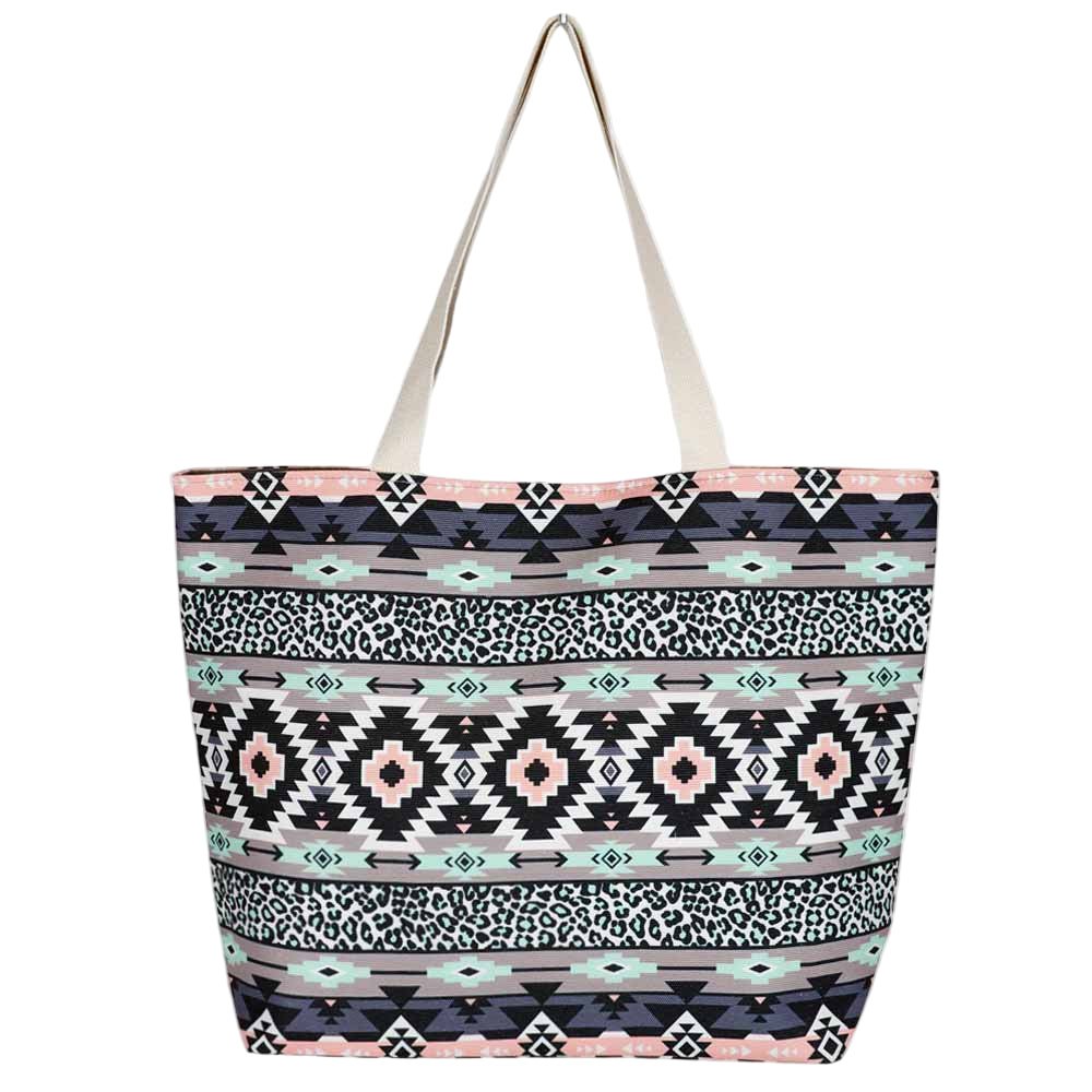 Leopard Tribal Pattern Beach Tote Bag - Especially Yours