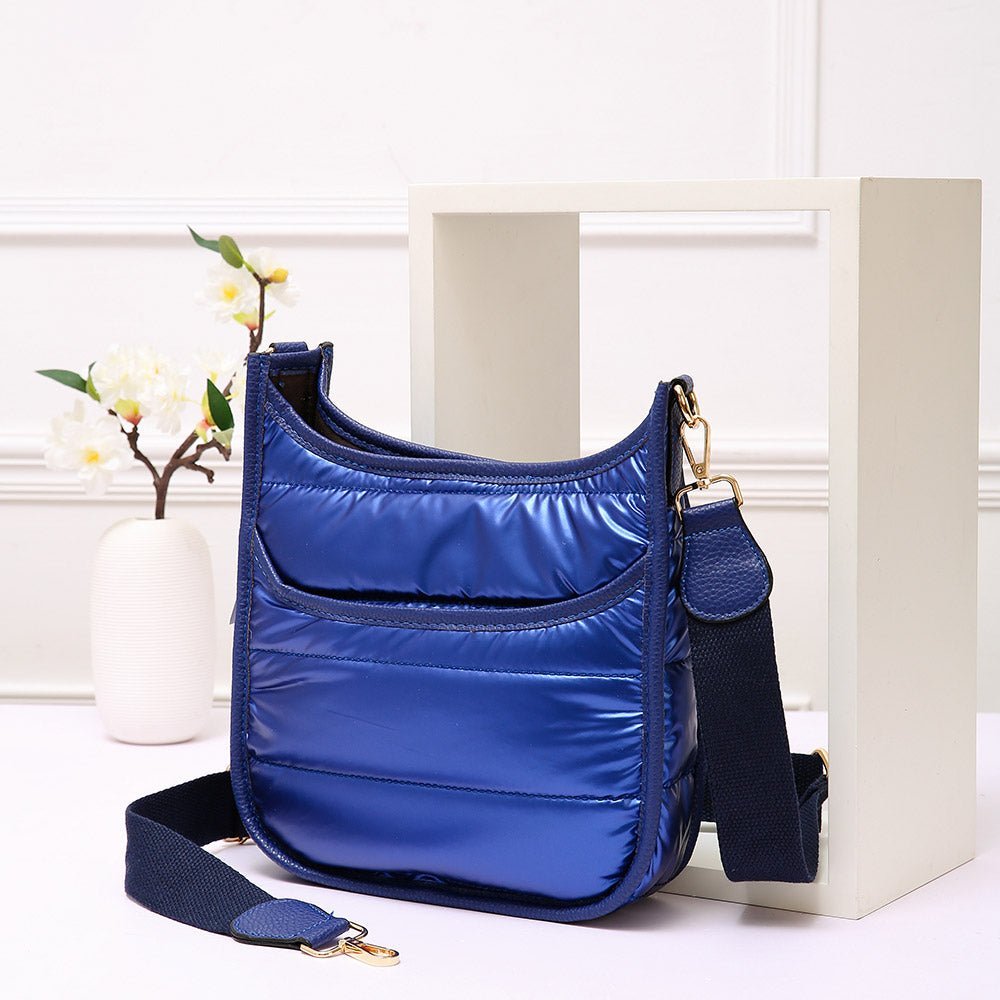 Solid Quilted Shiny Puffer Mini Crossbody Bag - Especially Yours
