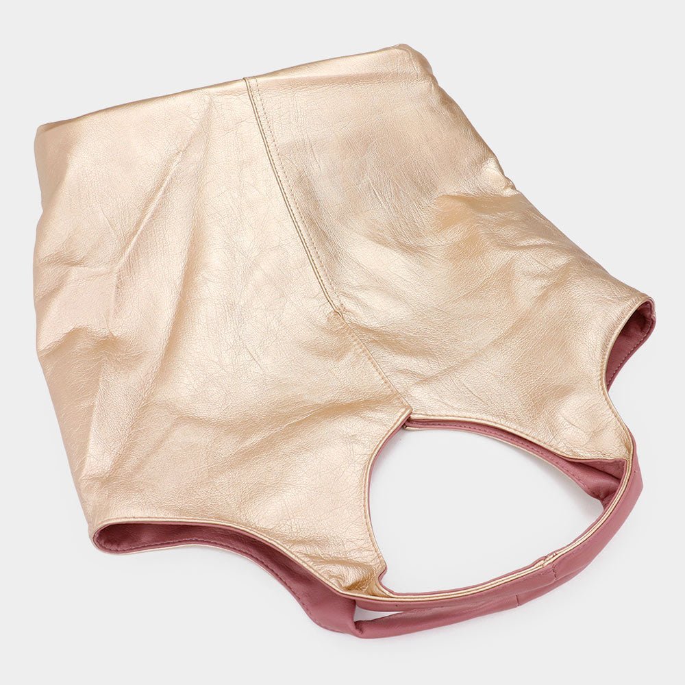 2PCS - Reversible Metallic Tote and Pouch Bags - Especially Yours