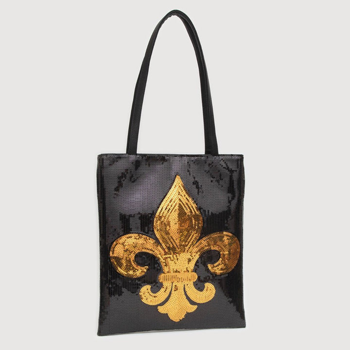 Fleur de Lis Sequin Front Tote Bag - Especially Yours