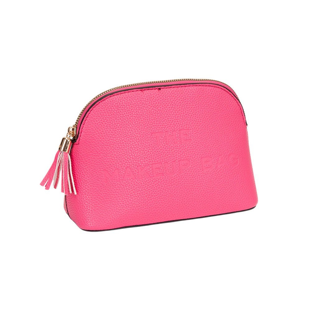 Faux Leather Tassel Zip Around Makeup Pouch Bag - Especially Yours