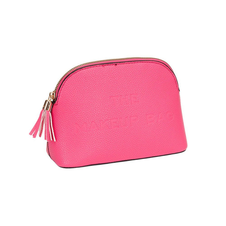 Faux Leather Tassel Zip Around Makeup Pouch Bag - Especially Yours