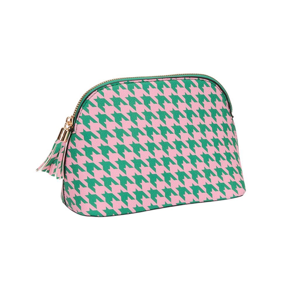 Faux Leather Tassel Zip Around Makeup Pouch Bag - Especially Yours