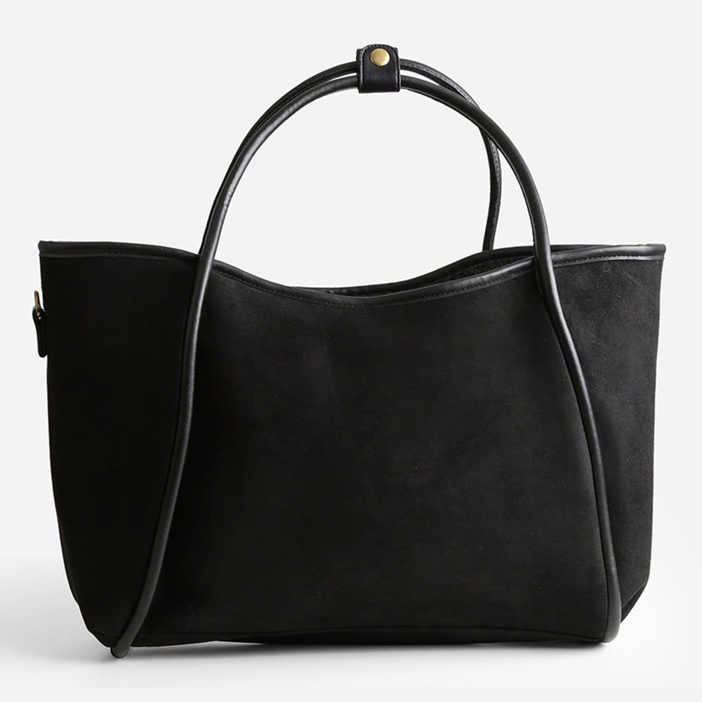 Faux Suede Plain Shoulder Bag - Especially Yours